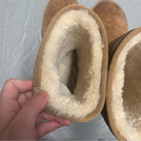 Women’s Ugg Boots Size 10 Classic Short II Chestnut Suede Leather Sherpa Lining - Picture 4 of 10